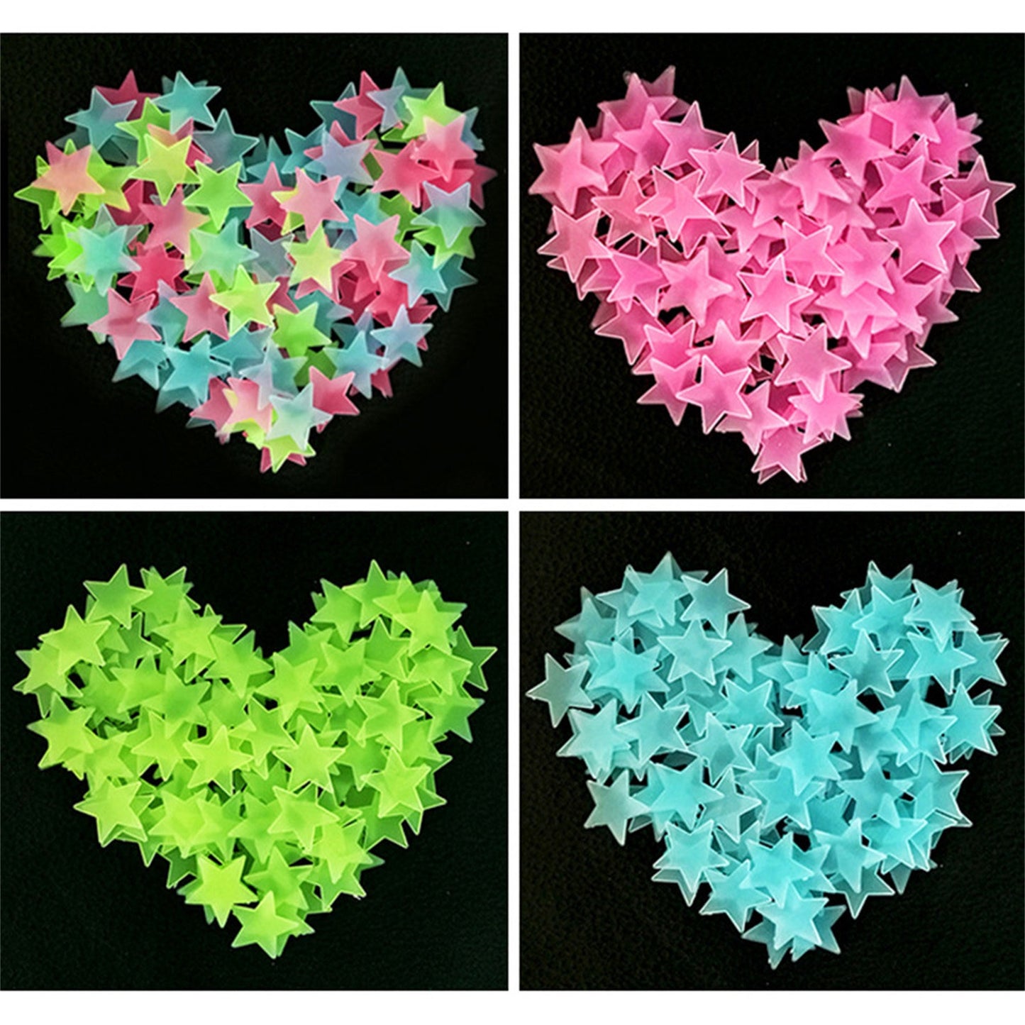 50pcs/set Colorful Luminous Snowflake Wall Sticker Glow In The Dark Decal Kids Baby Room Bedroom Stickers Home Decoration