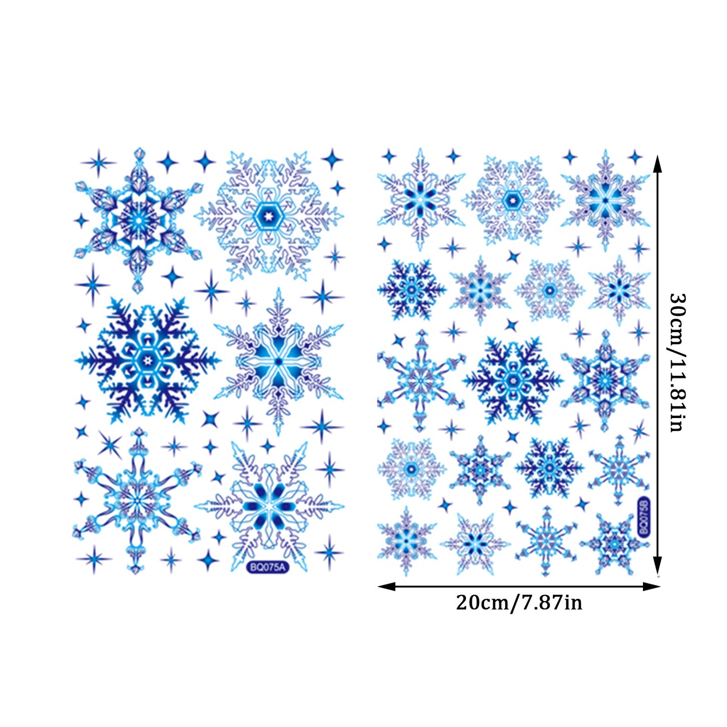 2023 Christmas & New Year Window Stickers – Blue Elk, Snowflake Winter Wall Decals, Holiday Decorations for Windows