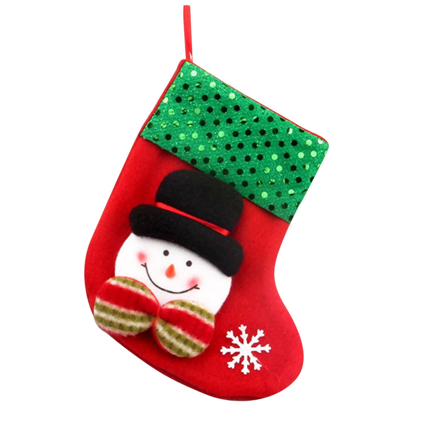 2024 Christmas Stockings - Snowman, Santa, & Elk Print Holiday Socks - Xmas Gift Bags for Fireplace & Tree Decoration - New Year 2024 Natale