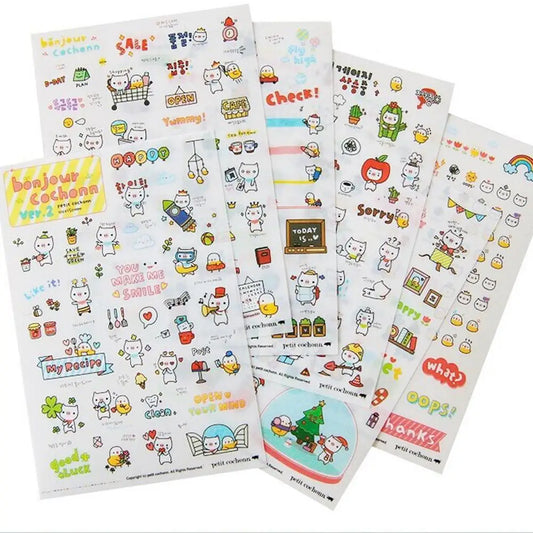 6 Sheets Cartoon Pig Transparent Stickers - Diary, Scrapbook, and Notebook Decorations - For Motorcycle, Computer, and Mobile Phone