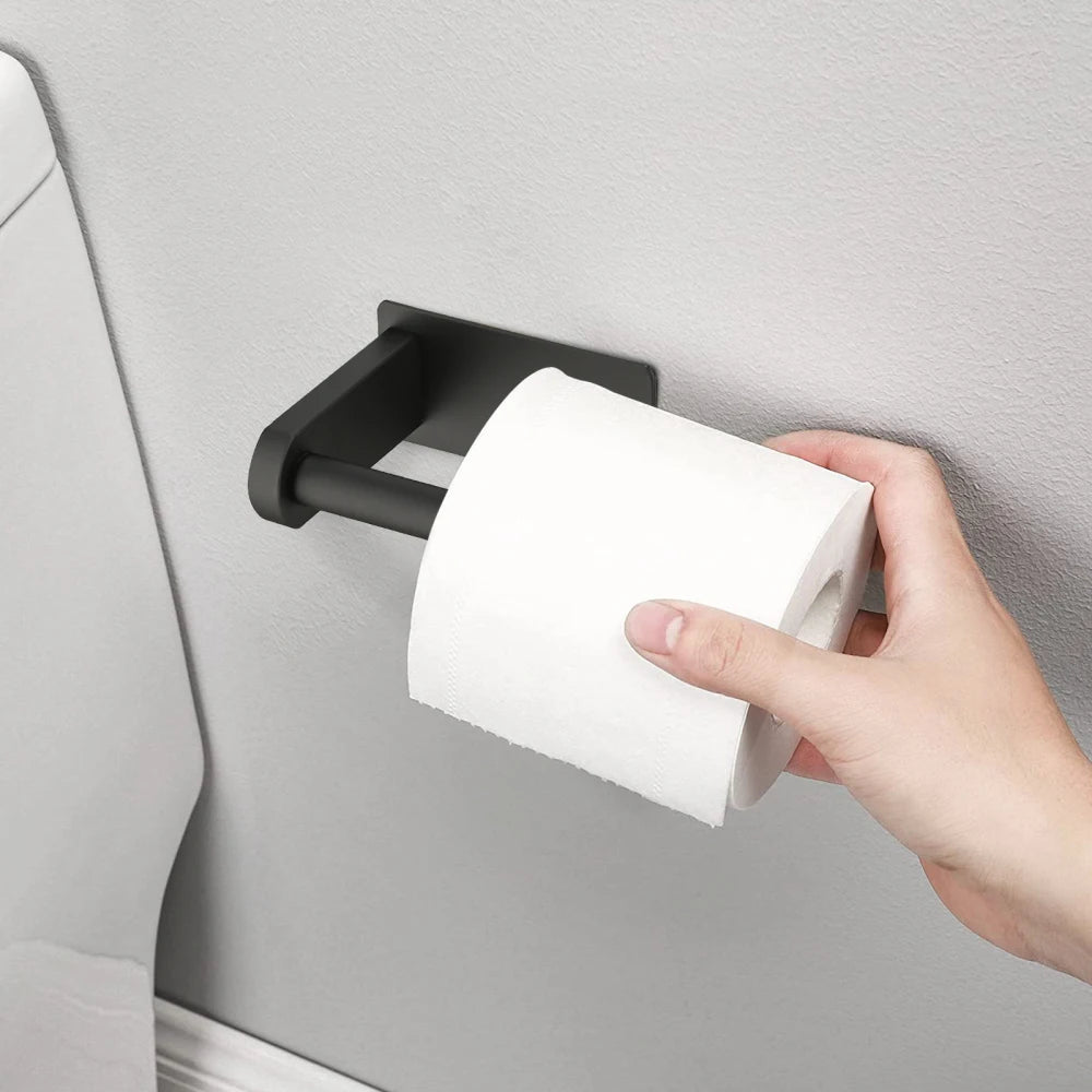 Self-Adhesive Toilet Paper Holder - Rustproof Stainless Steel Wall-Mounted Roll Holder - No Drilling, Easy Installation