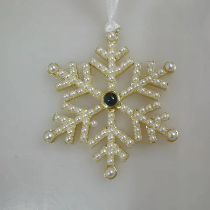 Snowflake Photo Ornament – Custom Picture Pendant with White Ribbon – Perfect Christmas Gift & Winter Love Memorial Decoration