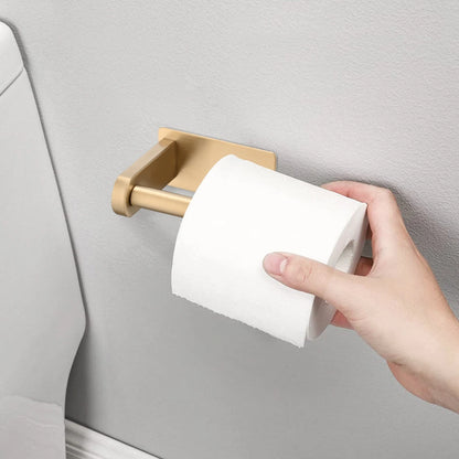 Self-Adhesive Toilet Paper Holder - Rustproof Stainless Steel Wall-Mounted Roll Holder - No Drilling, Easy Installation