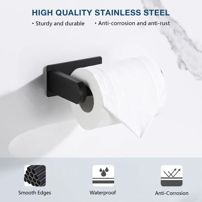 Self-Adhesive Toilet Paper Holder - Rustproof Stainless Steel Wall-Mounted Roll Holder - No Drilling, Easy Installation