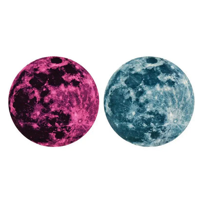 Luminous Moon Wall Stickers - Aesthetic PVC Fluorescent Self-Adhesive Decals for Home Decor - Available in 5/12/20/30/40CM for Living Room & Bedroom