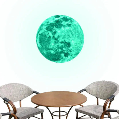 Luminous Moon Wall Stickers - Aesthetic PVC Fluorescent Self-Adhesive Decals for Home Decor - Available in 5/12/20/30/40CM for Living Room & Bedroom