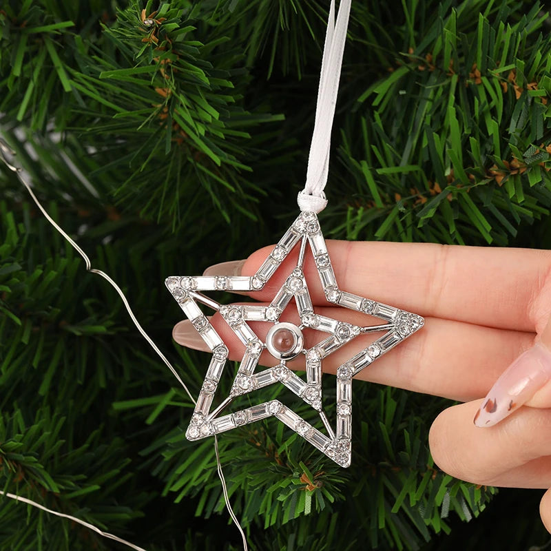 Snowflake Photo Ornament – Custom Picture Pendant with White Ribbon – Perfect Christmas Gift & Winter Love Memorial Decoration