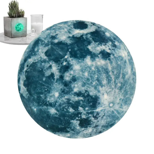 Luminous Moon Wall Stickers - Aesthetic PVC Fluorescent Self-Adhesive Decals for Home Decor - Available in 5/12/20/30/40CM for Living Room & Bedroom