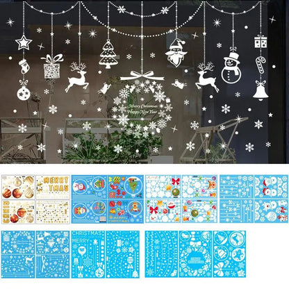 2023 Christmas Window Stickers – Merry Christmas & New Year Clings, Santa Xmas Decals, Holiday Decorations