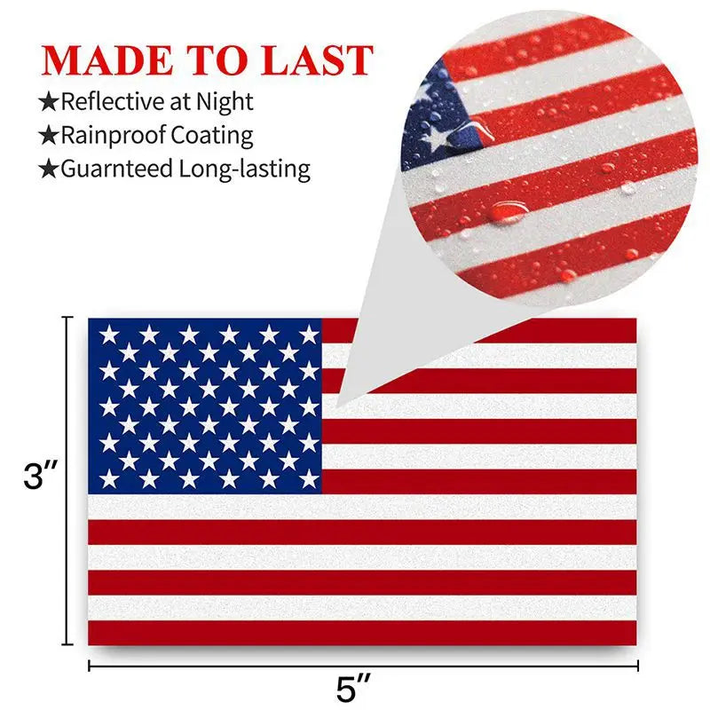 Rectangular United States American Flag Decal - Waterproof Vinyl Sticker for Car Window, Bumper & Car Accessories