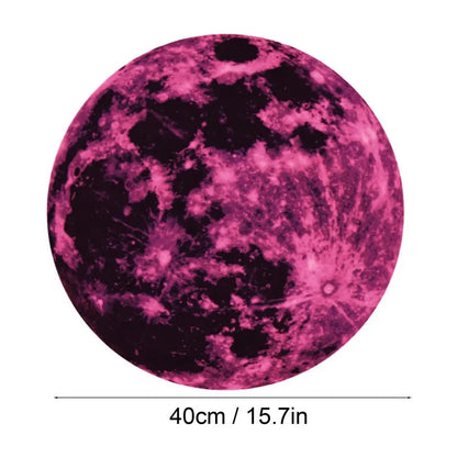 Luminous Moon Wall Stickers - Aesthetic PVC Fluorescent Self-Adhesive Decals for Home Decor - Available in 5/12/20/30/40CM for Living Room & Bedroom