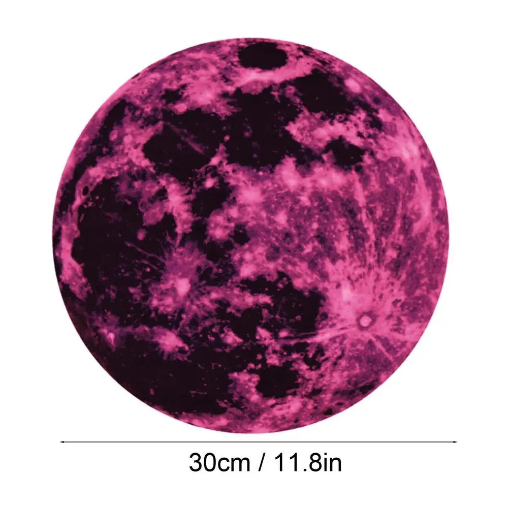 Luminous Moon Wall Stickers - Aesthetic PVC Fluorescent Self-Adhesive Decals for Home Decor - Available in 5/12/20/30/40CM for Living Room & Bedroom