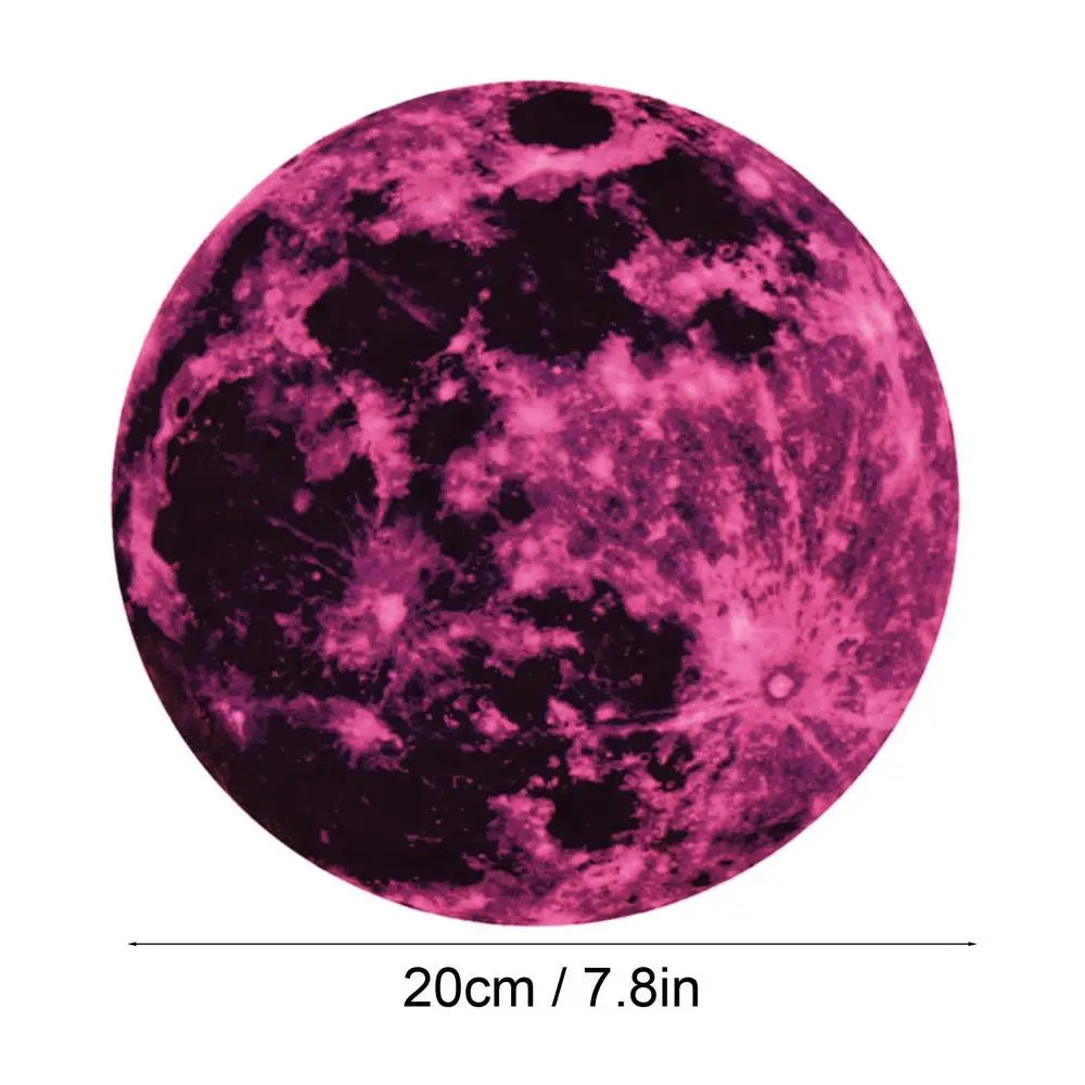 Luminous Moon Wall Stickers - Aesthetic PVC Fluorescent Self-Adhesive Decals for Home Decor - Available in 5/12/20/30/40CM for Living Room & Bedroom