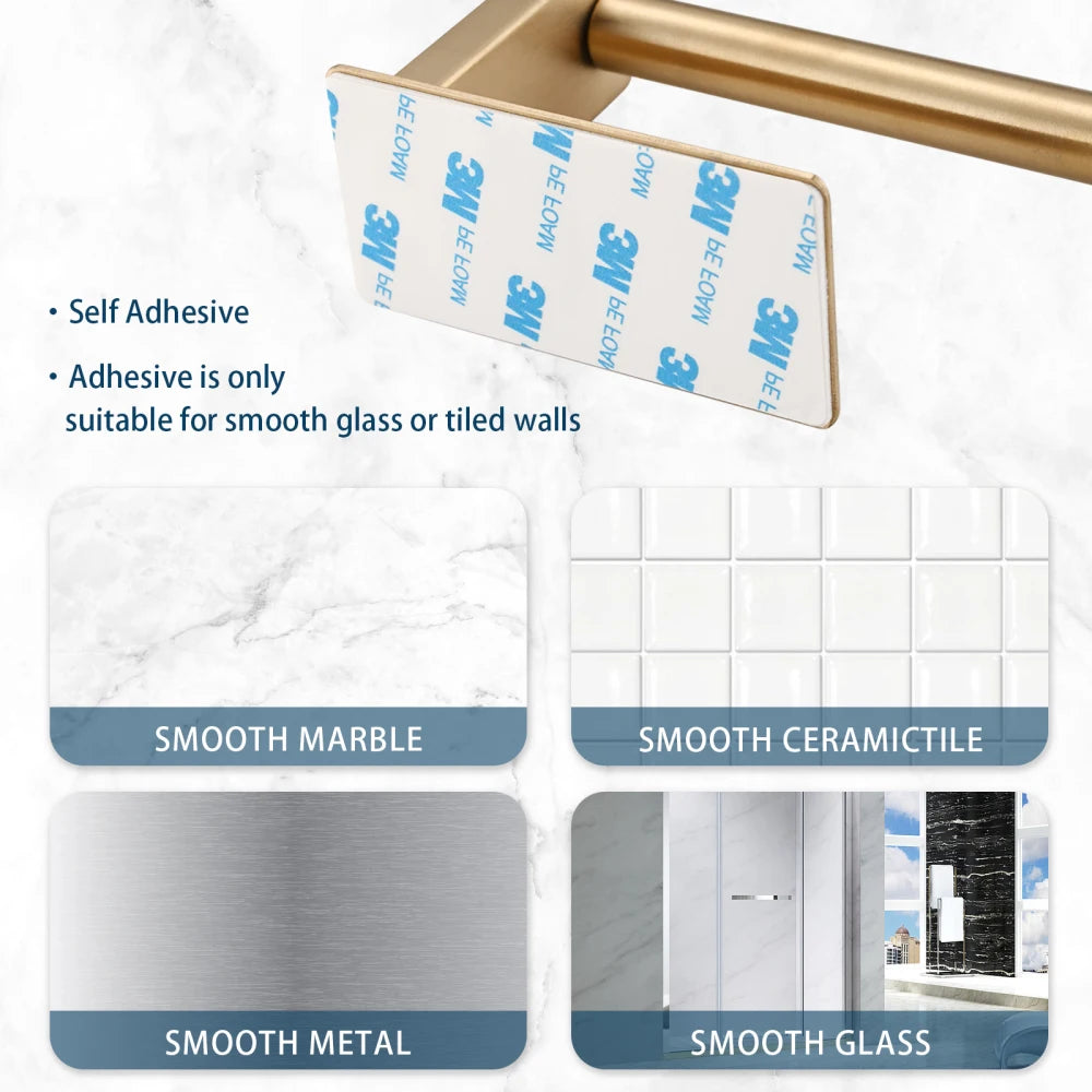 Self-Adhesive Toilet Paper Holder - Rustproof Stainless Steel Wall-Mounted Roll Holder - No Drilling, Easy Installation