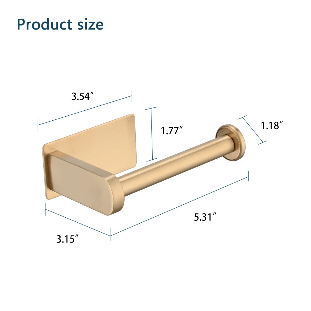 Self-Adhesive Toilet Paper Holder - Rustproof Stainless Steel Wall-Mounted Roll Holder - No Drilling, Easy Installation