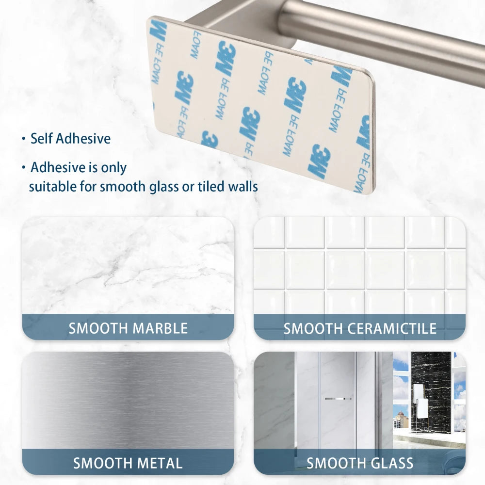 Self-Adhesive Toilet Paper Holder - Rustproof Stainless Steel Wall-Mounted Roll Holder - No Drilling, Easy Installation