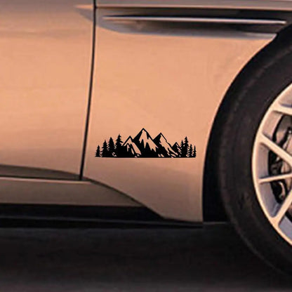 Removable Forest & Snow Mountain Car Sticker - Creative RV Decal - Scenic Mountain & Forest Graphic Kit for Car Accessories