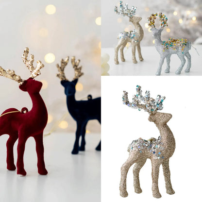 Christmas Tree Decorative Pendant – Pink Flocked Deer Ornament & Easter Eggs – Unique Holiday Tree Decorations