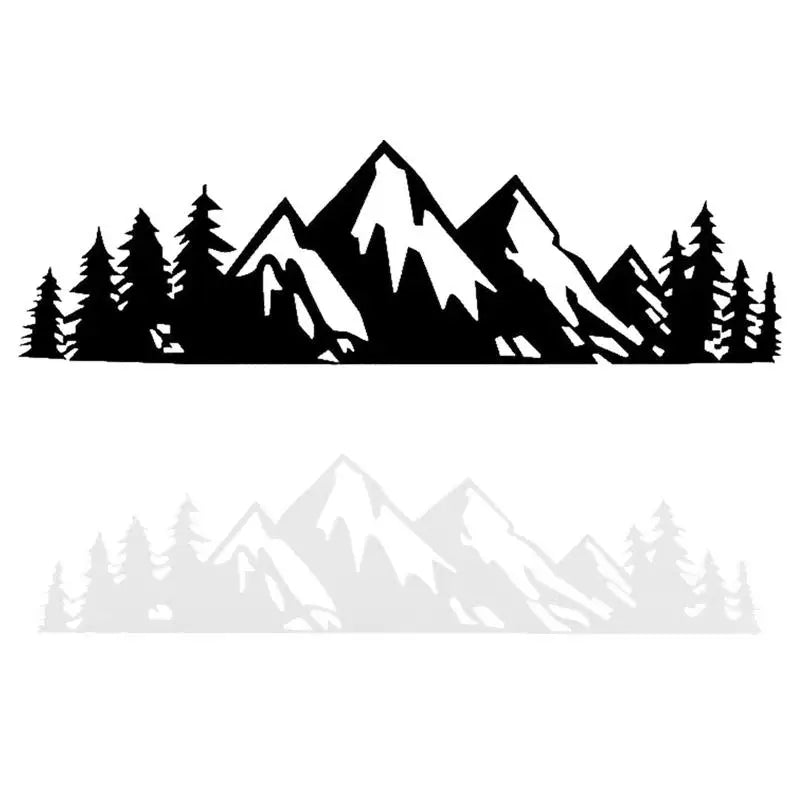 Removable Forest & Snow Mountain Car Sticker - Creative RV Decal - Scenic Mountain & Forest Graphic Kit for Car Accessories