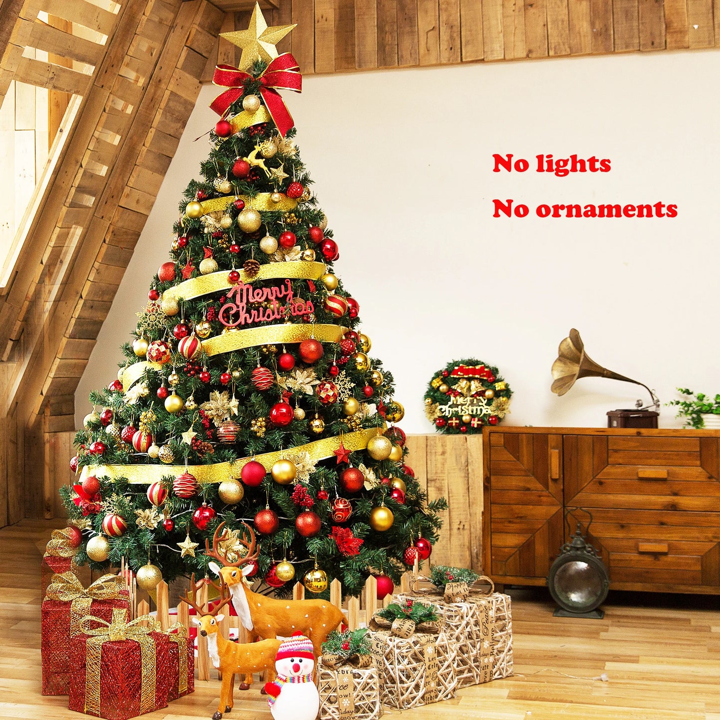 7FT/2.1M Artificial Christmas Tree – 1000 Branches, Perfect for Holiday Decor – Christmas Tree (No Lights/Ornaments Included)