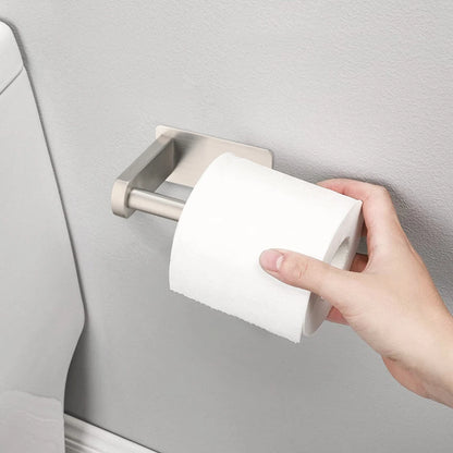 Self-Adhesive Toilet Paper Holder - Rustproof Stainless Steel Wall-Mounted Roll Holder - No Drilling, Easy Installation