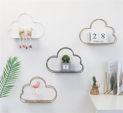 Cloud Shape Wall Decor Shelf – Decorative Storage Holder Rack for Potted Plants & DIY Wall Art Display – Perfect for Girl's Bedroom